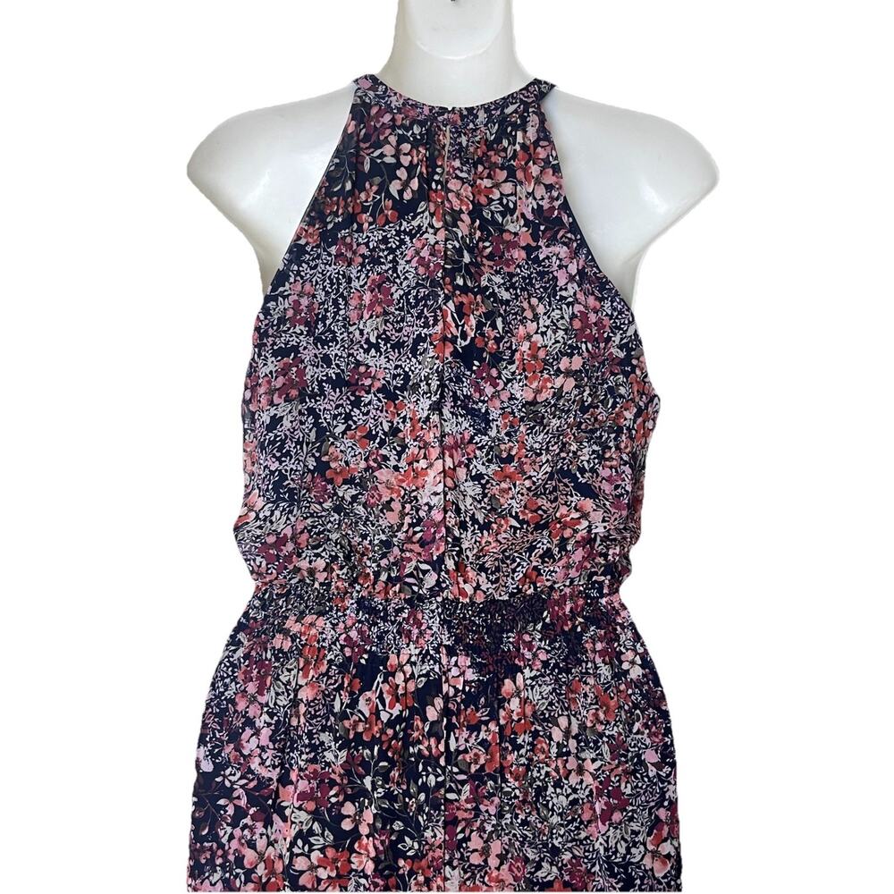 Nicole Miller Floral Halter Tiered Midi/Maxi Dress – Black Multicolor Floral - Picture 5 of 8